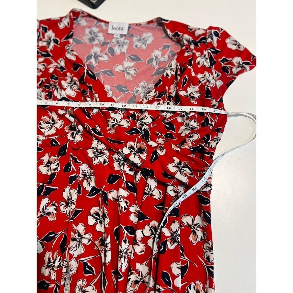 Leota Sweetheart Red Navy Floral Contemporary Staple Minimalist Jersey Plus 2XL - Picture 5 of 8